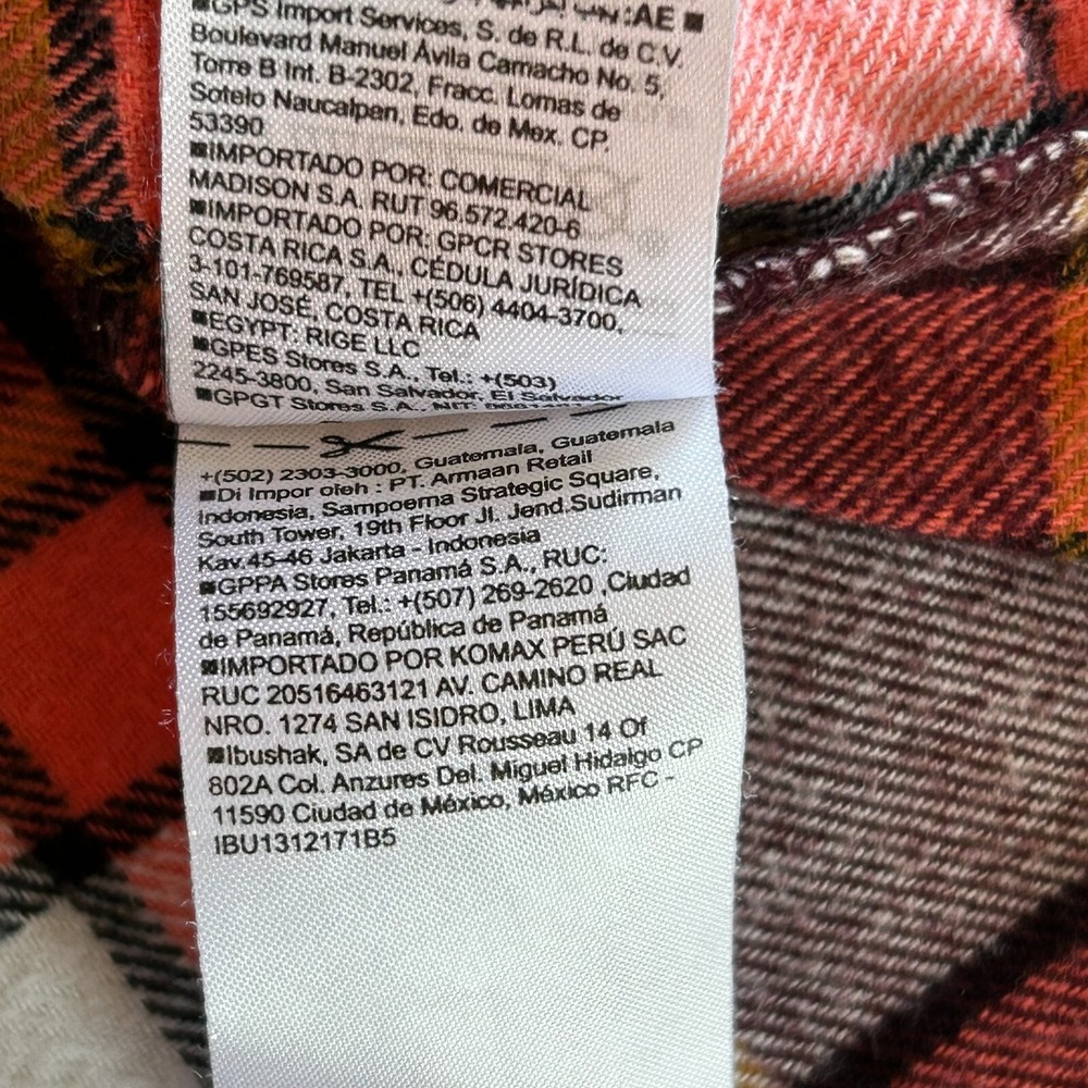 Old Navy Women Boyfriend Shirt XXL Flannel Button‎ Up Grunge Plaid Y2K 17668x - Picture 7 of 10